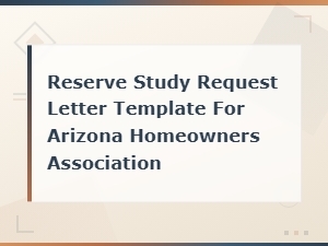 Arizona Hoa Reserve Study Request Letter Template